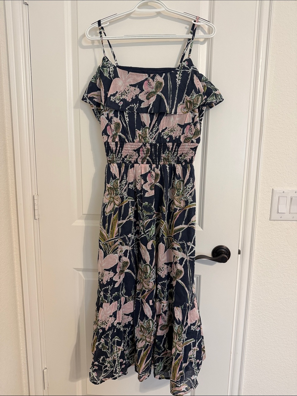 Vineyard Vines Wild Floral Midi Spaghetti Strap Dress